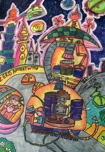 太空旅行手绘画图片