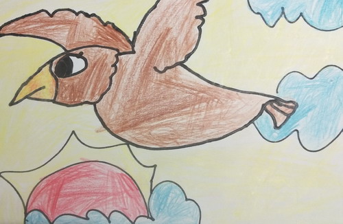 老鹰幼儿园绘画