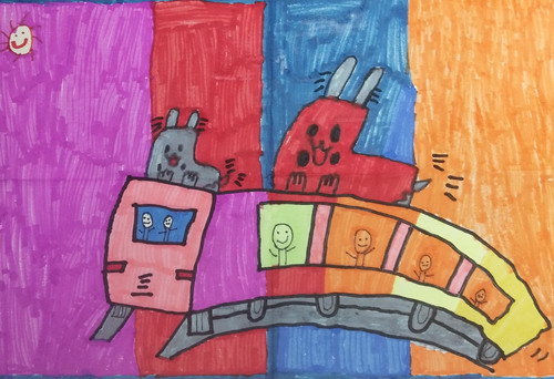 小火车儿童画创意