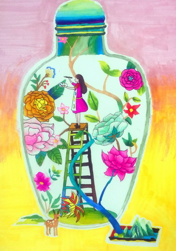 美丽世界画画简单