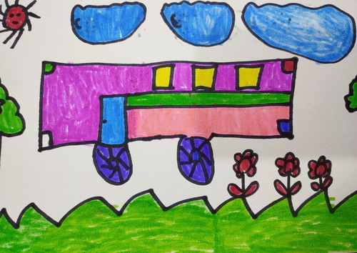 小火车手绘画简单好看