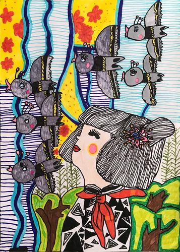 美好未来手绘画