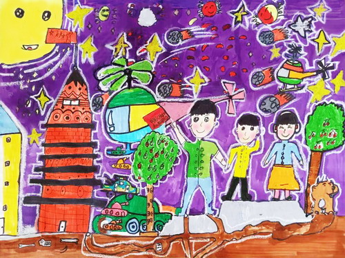 宇宙大胜利儿童绘画简单