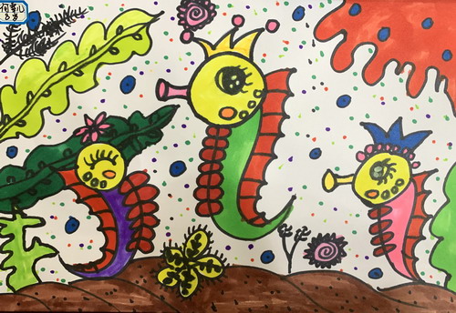 小海马儿童画