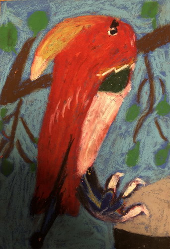 天堂鸟五年级绘画