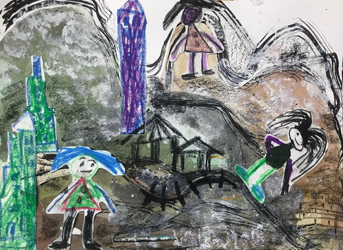 雪夜手绘画简单好看