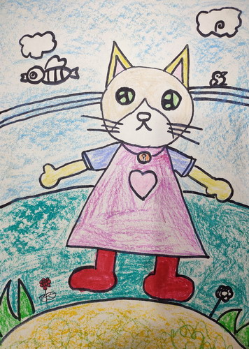 大脸猫儿童绘画