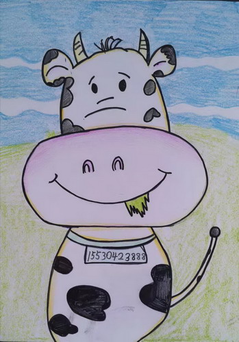 小奶牛画画作品