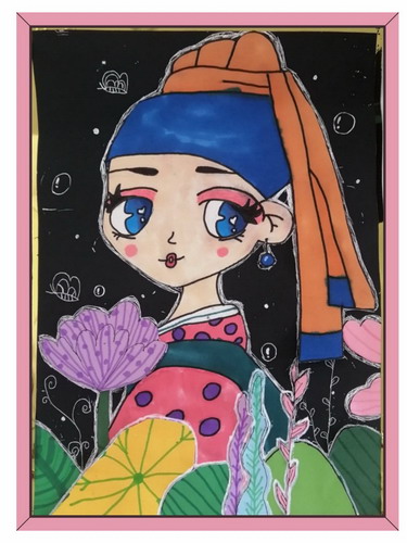 珍珠耳环少女绘画作品