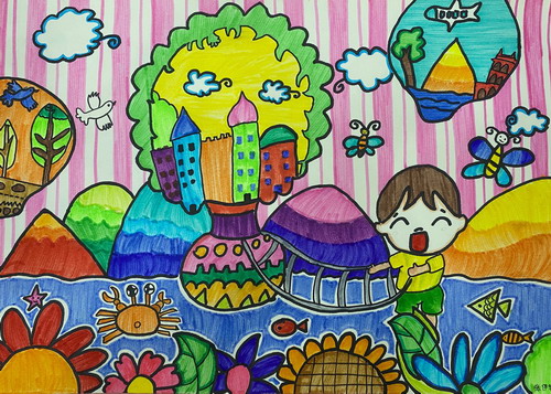 彩虹之旅绘画图片