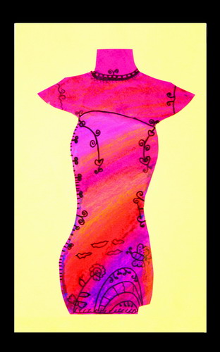 妈妈的旗袍绘画漂亮