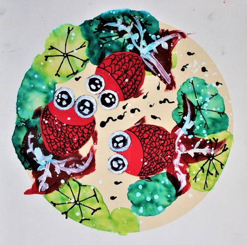 金鱼儿童画图片