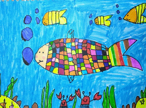 小鱼创意画简单好看