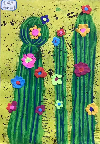 刺刺仙人掌绘画漂亮