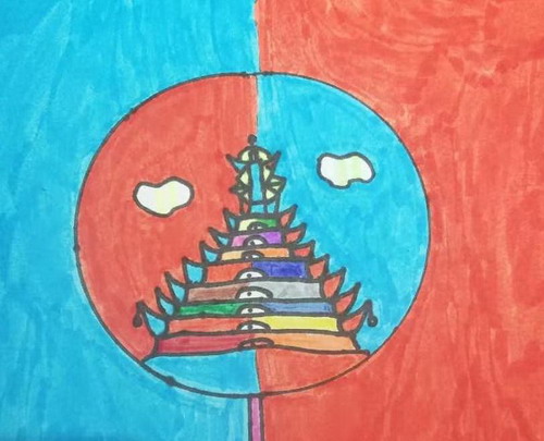 美丽的扇子手绘画简单好看