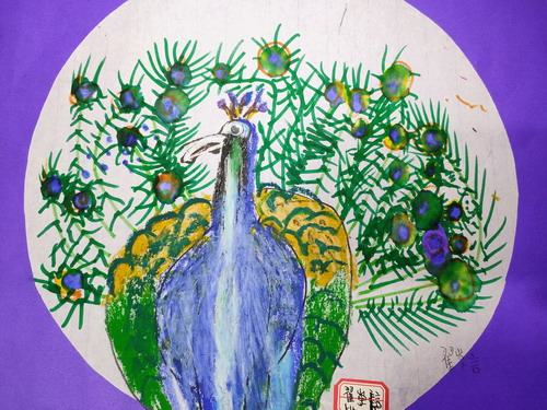孔雀画简单又漂亮
