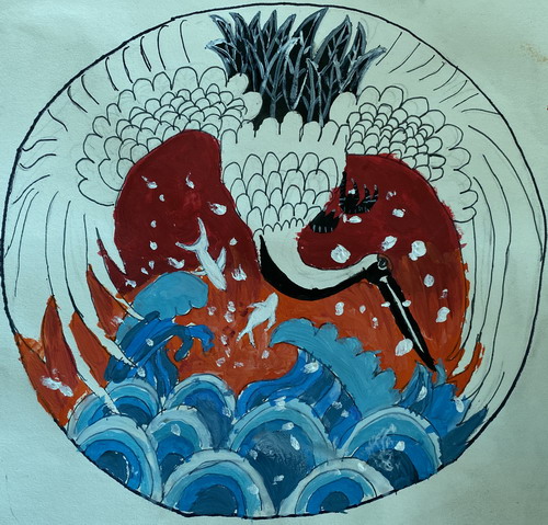 仙鹤手绘画获奖