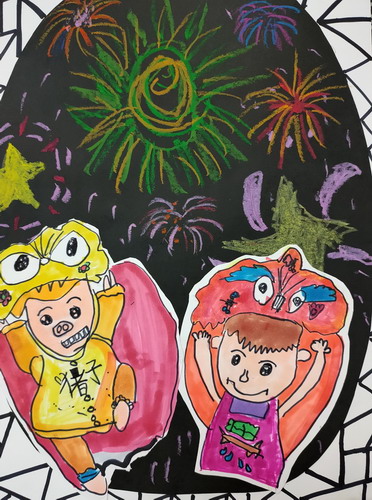 猪年——你好，再见儿童绘画