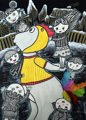 倒霉熊的欢乐时光画画简单