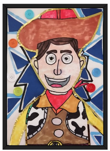 牛仔手绘画图片