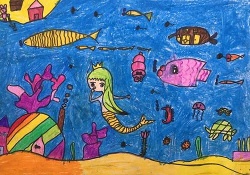 豌豆游乐场三年级儿童画