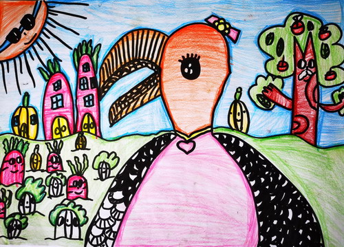 大嘴鸟三年级儿童画