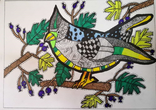 啄木鸟点点六年级绘画