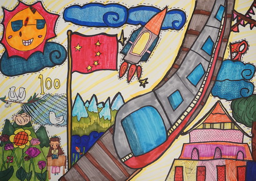 100分的祖国绘画获奖作品