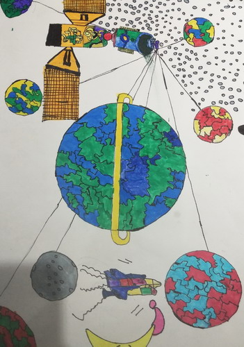 太空站绘画作品