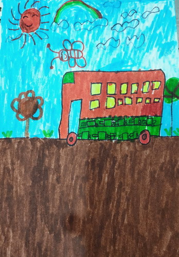 大卡车儿童画获奖