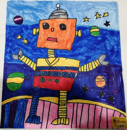 未来战士儿童绘画