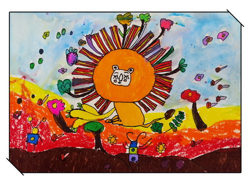 做梦的狮子画简单好看