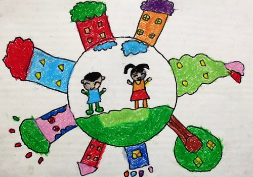 我们的家绘画作品