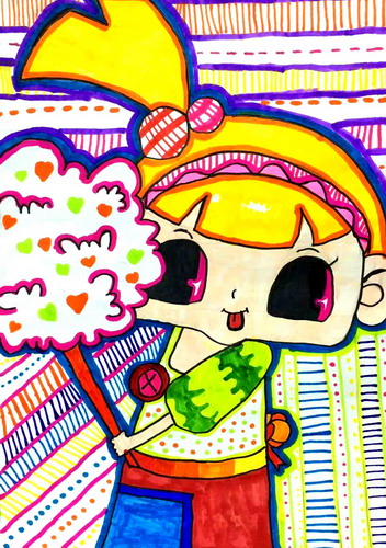 棉花糖女孩绘画获奖