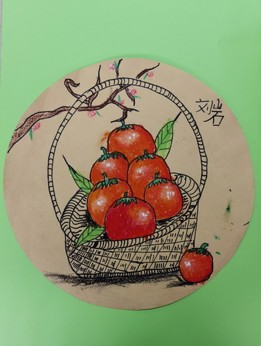 柿子熟了绘画作品