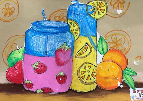 夏日饮料儿童插画