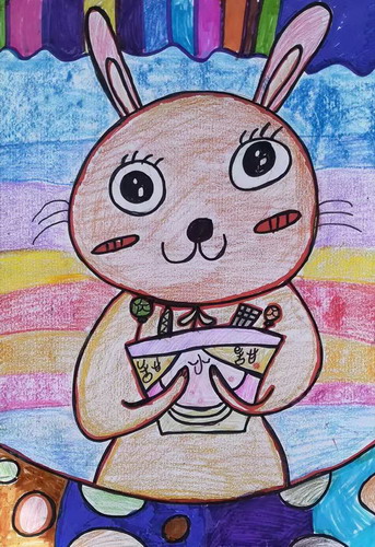 快乐的小兔子创意画一等奖