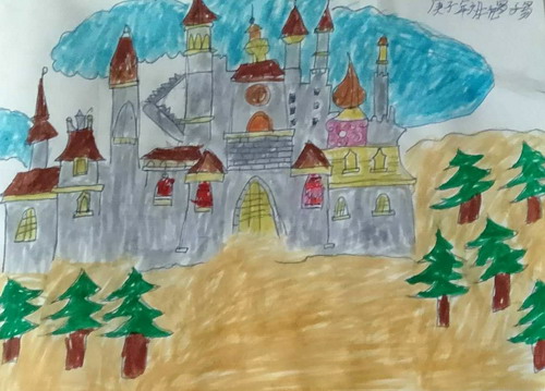 梦幻的城堡手绘画一等奖