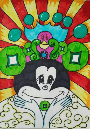 鼠年快乐手绘画