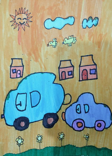 去郊游画简单又漂亮