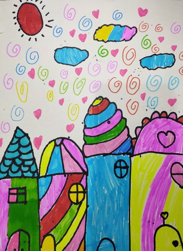 公主城堡儿童绘画