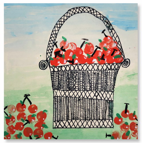 樱桃成熟时画简单好看