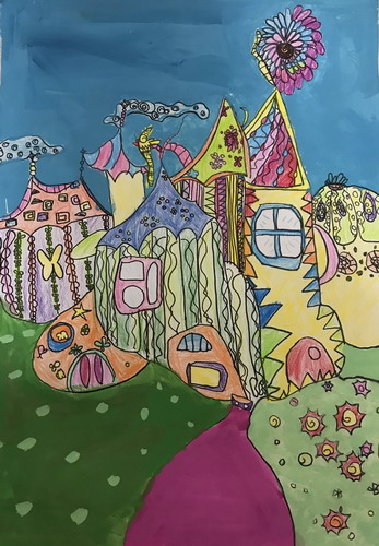 小精灵的家绘画作品