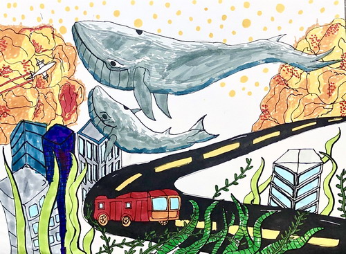 未来世界三年级儿童画