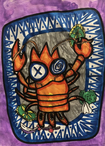 美味的大虾儿童绘画获奖