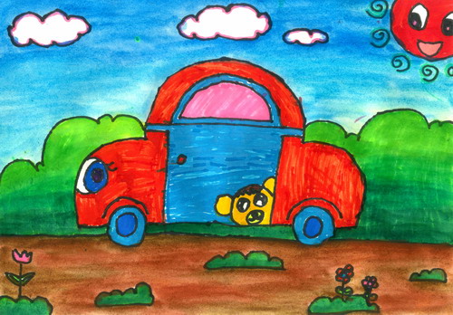 春游手绘画一等奖