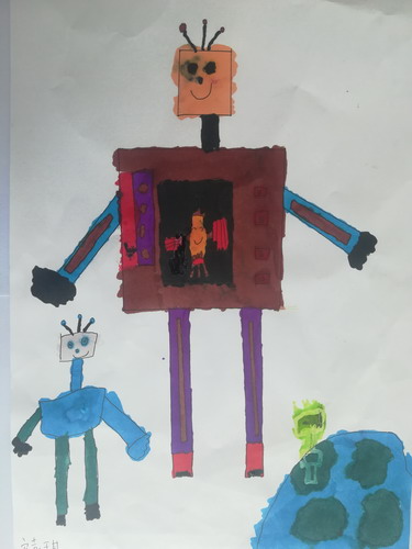 机器人手绘图片