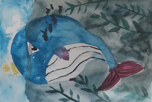 鲸鱼儿童绘画简单