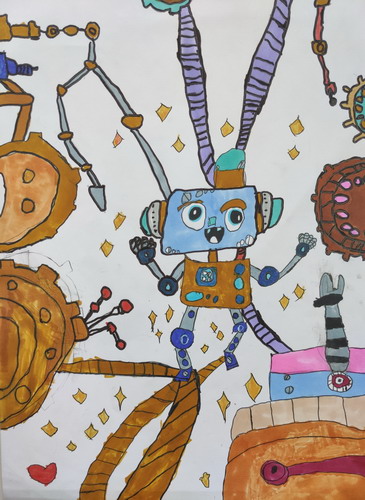 太空机器人绘画一等奖