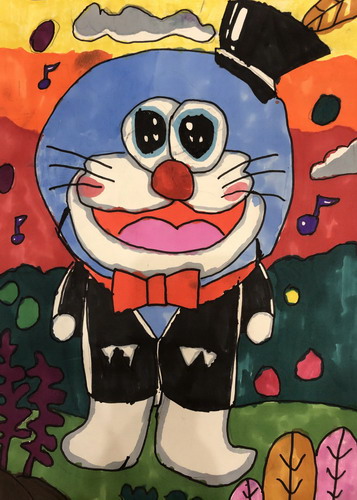 哆啦a梦手绘插画